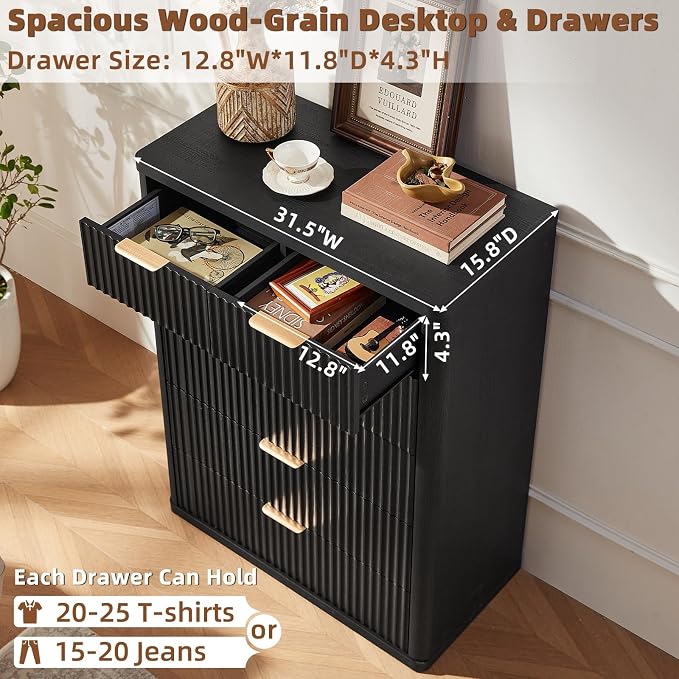 LEYAOYAO Fluted 6 Drawers Dresser - Image 6