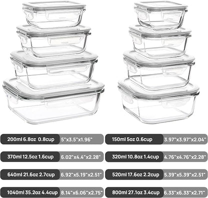 Vtopmart 8 Pack Glass Food Storage Containers - Image 2