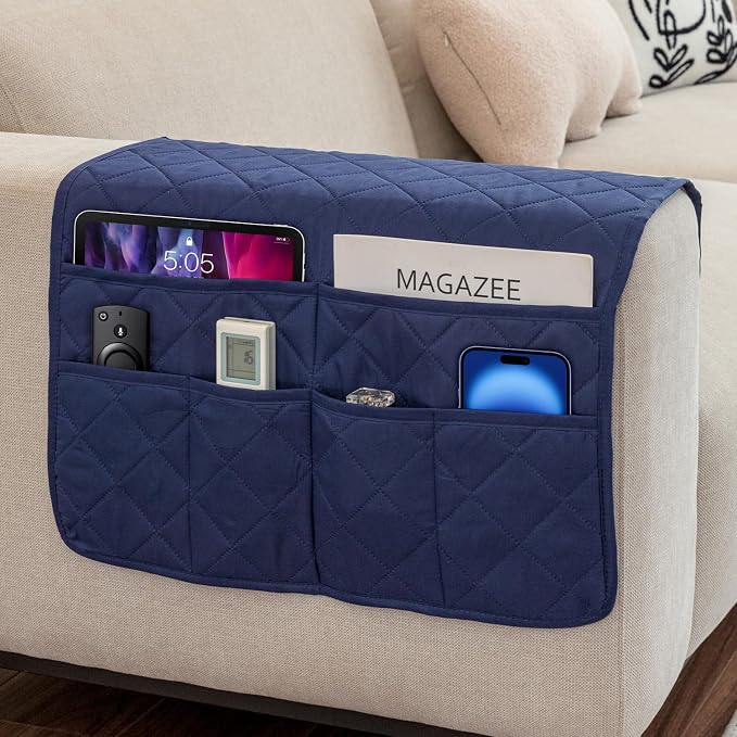 Sofa Armrest Organizer with 6 Pockets, Non-Slip Couch Recliner Armchair Caddy by DECKALY
