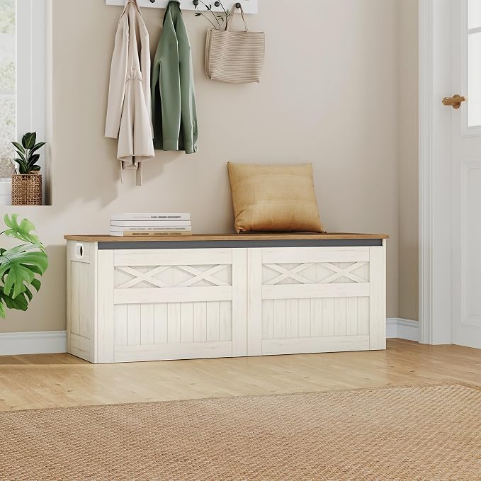 Hzuaneri 47" Storage Bench, Lift Top, 210L/55 Gal Large Storage Chest | | 330lb - Image 8