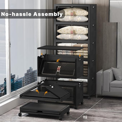 UAMFURI Stackable Storage Bins, 875QT Collapsible Drawers - Image 4