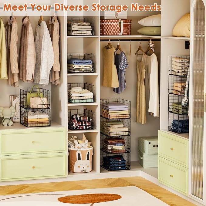 5-Tier Stackable Closet Storage Baskets, Closet Organizers and Storage Shelves - Image 7