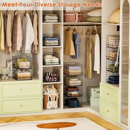 5-Tier Stackable Closet Storage Baskets, Closet Organizers and Storage Shelves - Image 7