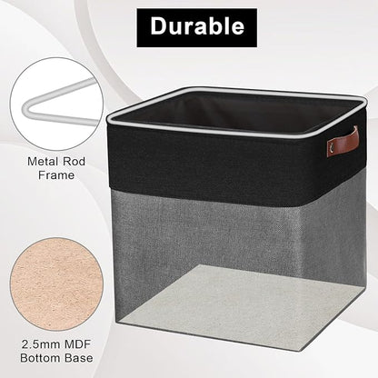13x13 Cube Storage Bins, Collapsible Fabric Storage Box, 4 Pack Closet Baskets - Image 4