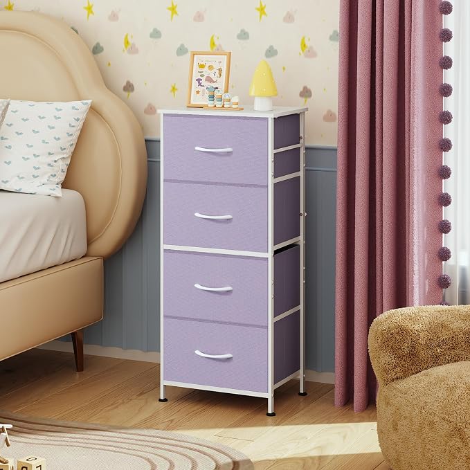 WLIVE Small Dresser Nightstand for Bedroom, 4 Drawers, Space-saving tower - Image 8