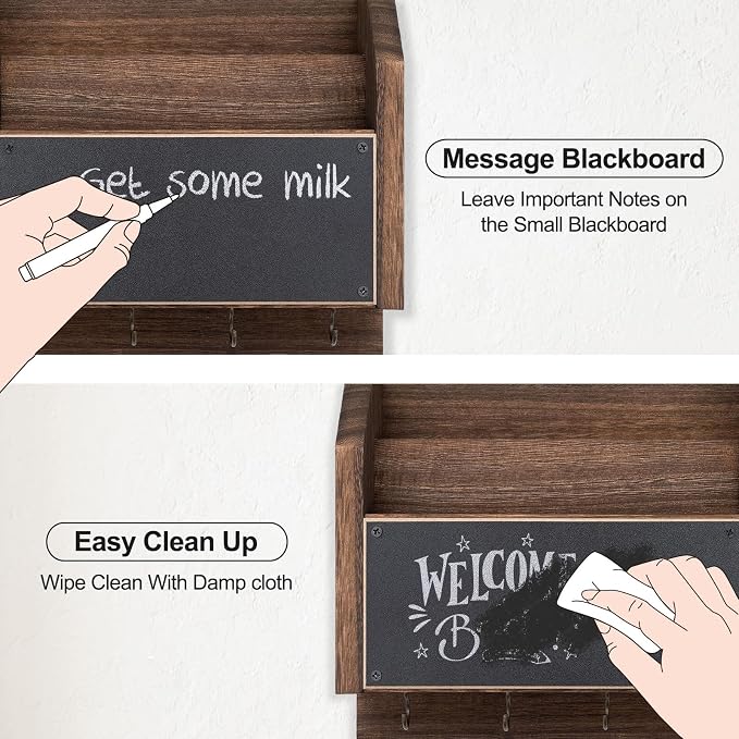 Lwenki Mail and Key Holder – Wall Mount Key Hanger - Image 5