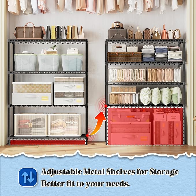 4- Shelf Metal Shelving Unit Adjustable Storage Shelves Heavy Duty Garage - Image 4