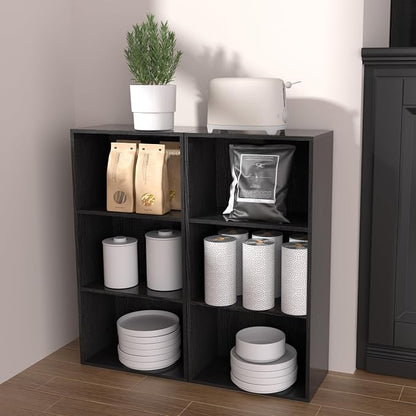 Wooden 3 Cube Storage Organizer, 3 Tier Low Bookcase Freestanding Storage - Image 5