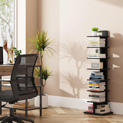 TUTOTAK Book Shelf, Narrow Spine Bookshelf, 8-Tier Bookcase - Image 7