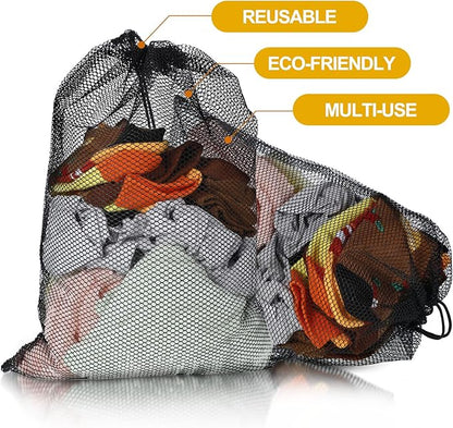 TecUnite 10 Pcs Mesh Bags Drawstring Laundry Bags Large Nylon Mesh Gift - Image 6