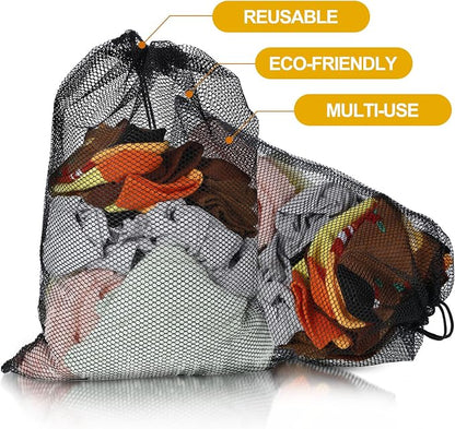 TecUnite 10 Pcs Mesh Bags Drawstring Laundry Bags Large Nylon Mesh Gift - Image 4