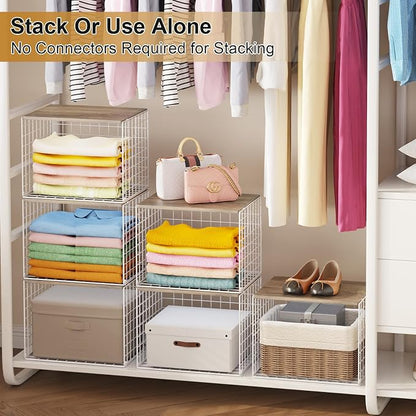 6 Pack Closet Organizers And Storage, Stackable Closet Shelf Organizer Storage - Image 8