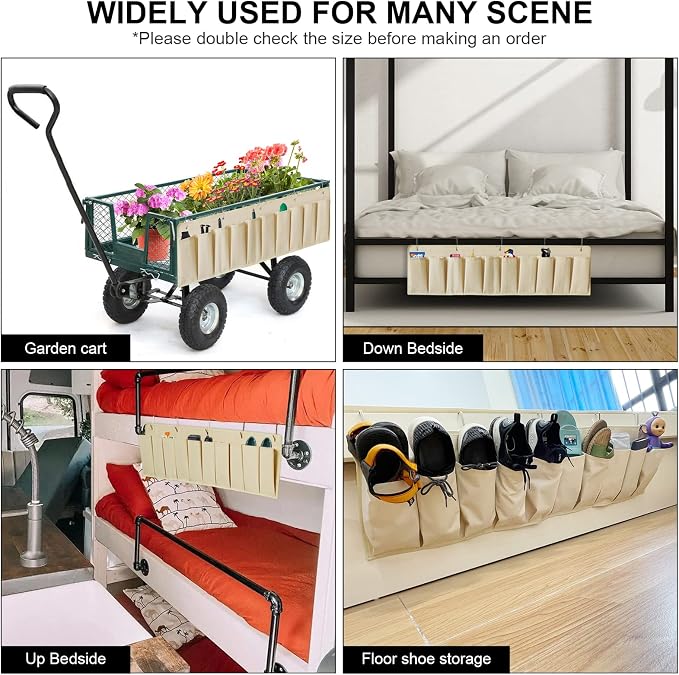 RV Shoe Pockets 10 Pockets Heavy Hanging Bedside Storage Organizer - Image 5