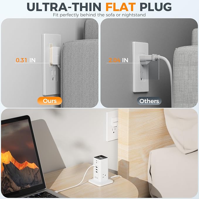 Charging Station 30W, TESSAN 9-in-1 Charger Blocks - Image 3
