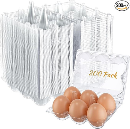 Zubebe 200 Pieces Clear Egg Cartons Plastic Egg Cartons Bulk Empty Chicken Egg by Zubebe