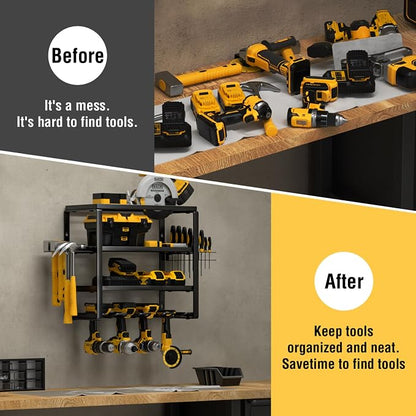 YYR 4 Layer Power Tool Organizer Wall Mount, Cordless Drill Hanger Storage Rack - Image 4