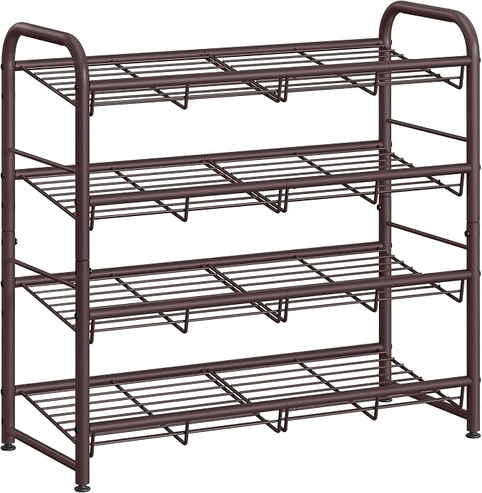SONGMICS Stackable Shoe Rack, 4 Tier Metal Shoes Rack Storage Shelf, Holds up by Unknown