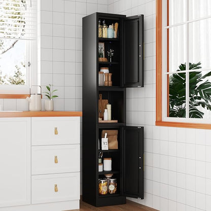 Ckzbx Tall Narrow Storage Cabinet 66.93" H Tall Bathroom Cabinets Metal Pantry - Image 2