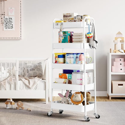 TOOLF 5-Tier Metal Rolling Cart - Image 8
