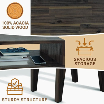 Acacia Serena Nightstand Solid Wood Nightstand - Image 2