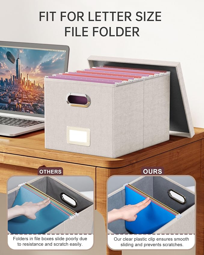 2 Pack File Storage Organizer, Document Organizer, Portable File Box - Image 4