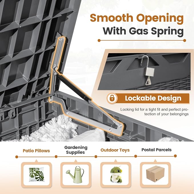 Greesum 100 Gallon Resin Patio Storage Box - Image 2