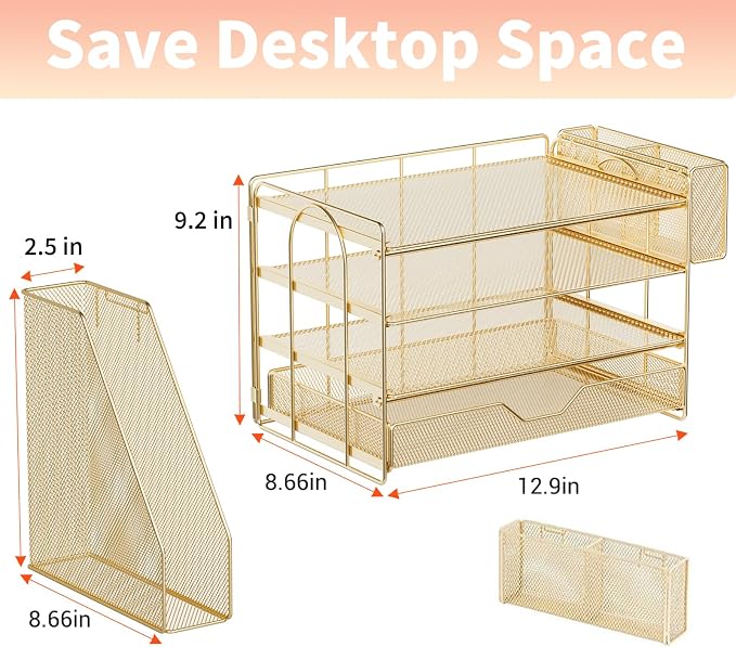 OPNICE Desk Organizer, 4-Tier Desktop File Organizer - Image 4