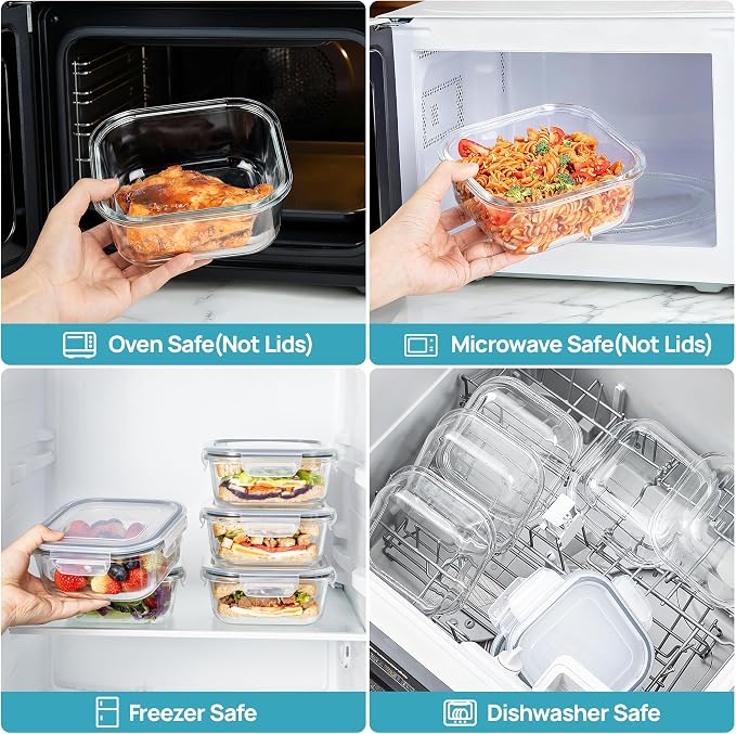 Vtopmart 5Pack 27oz Glass Storage Containers - Image 7