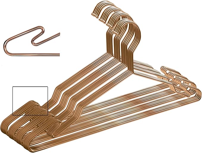Rose Gold Metal Hangers, Heavy Duty Clothes Hangers by MLMDLux