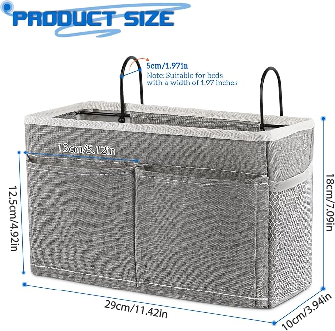 Bedside Caddy Bedside Hanging Storage Basket Bed Caddy - Image 2