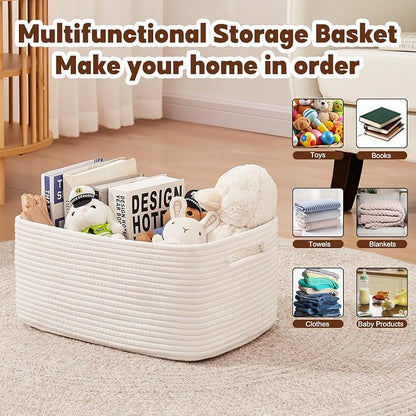 OIAHOMY Storage Basket for Shelves, Closet Cube Storage Bins Baskets for - Image 4
