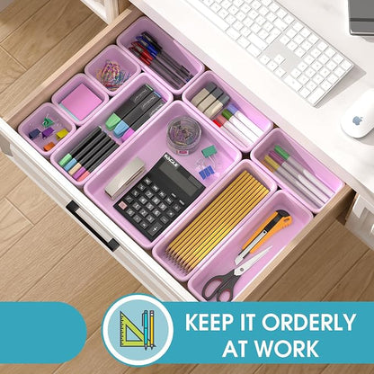 16 PCS Drawer Organizer Set, 4 Size Makeup Drawer Divider Organizer - Image 4