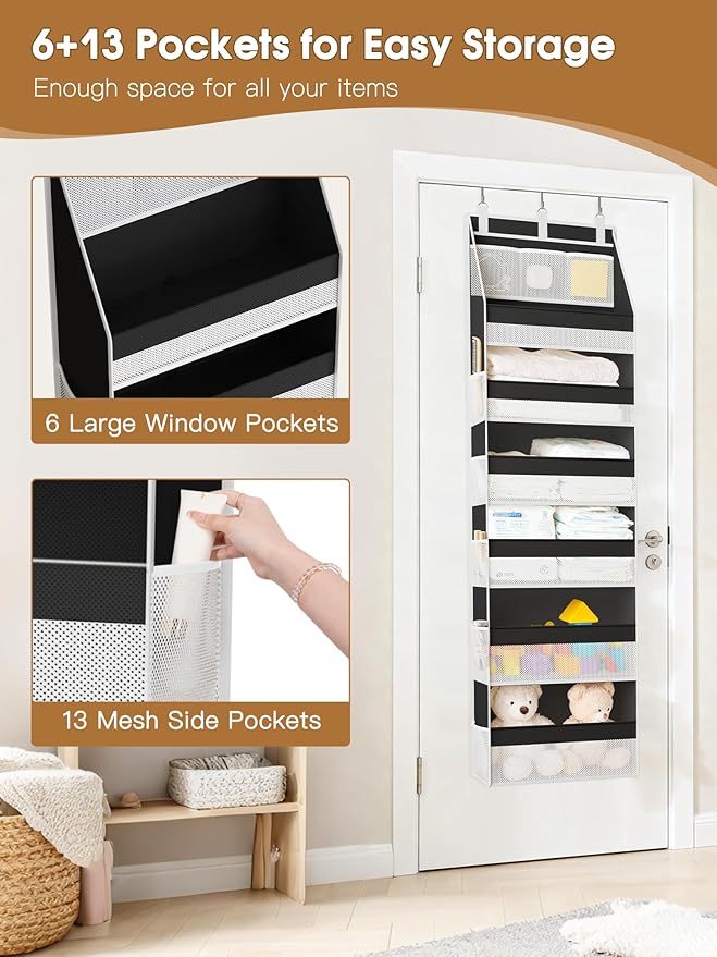 Criusia Over the Door Organizer, Heavy-Duty 6-Shelf Hanging Storage - Image 5