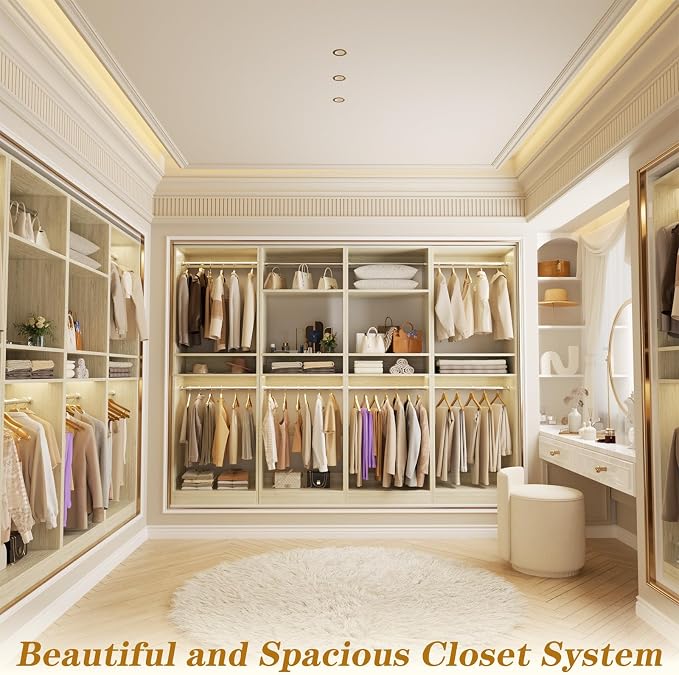 Unikito 100” Closet System, 8.3FT Wood Closet Storage Organizer - Image 2