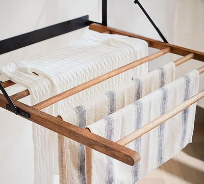TOMACE Wall Mounted Clothes Drying Rack Laundry Drying Rack Collapsible - Image 4