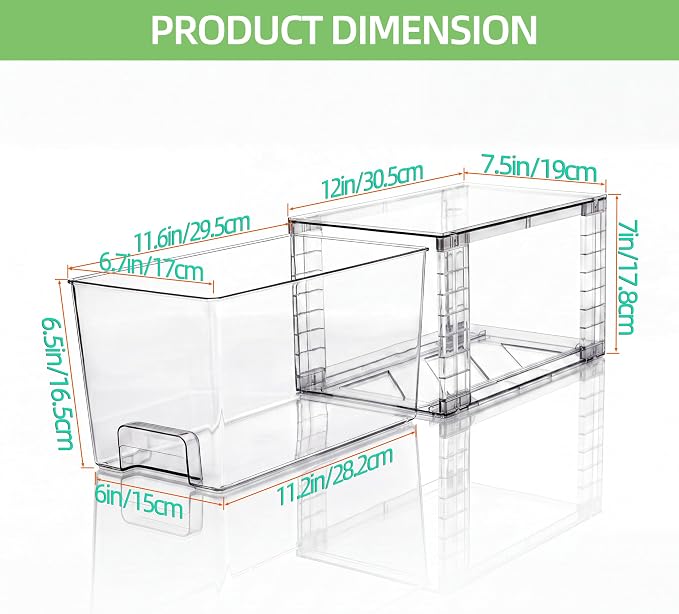 Medium Clear Stackable Storage Drawers, High-strength Acrylic Organizer Bins - Image 3
