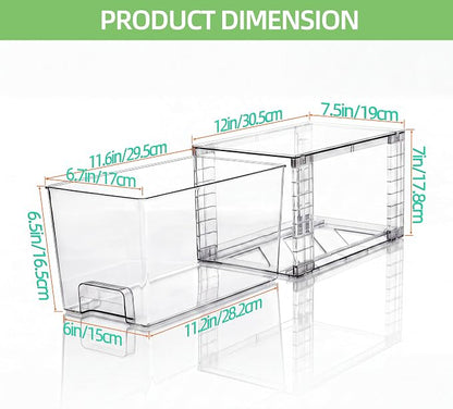 Medium Clear Stackable Storage Drawers, High-strength Acrylic Organizer Bins - Image 3