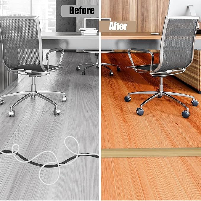 Floor Cord Cover Self Adhesive Cord Hider, 3.3FT Cable Management, Extension - Image 5