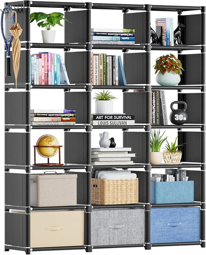 Mavivegue Book Shelf, 18 Cube Storage Organizer, DIY Bookcase, Metal Cube by Mavivegue