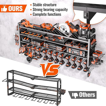 49.8" W Large Power Tool Organizer Wall Mount, Heavy Duty Tool Organizer - Image 3