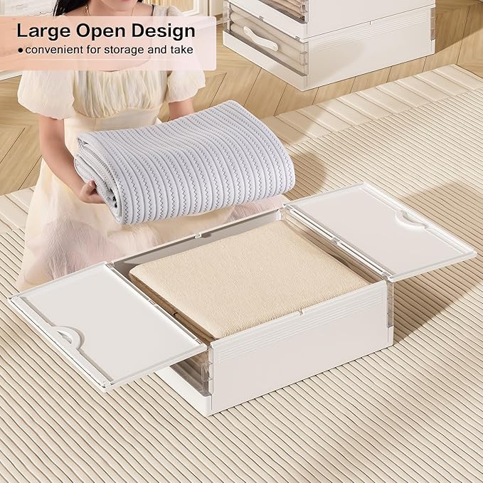 GUDEMAY Bed Sheet Organizers and Storage Plastic, Bedding Storage Box Container - Image 3