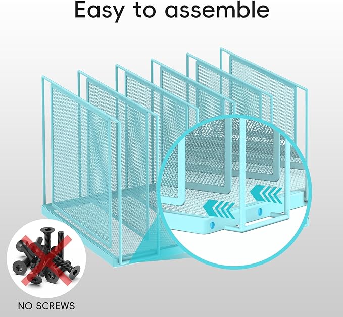 File Organizer for Desk, 5-Section Vertical File Sorter, Paper Holder Organizer - Image 4