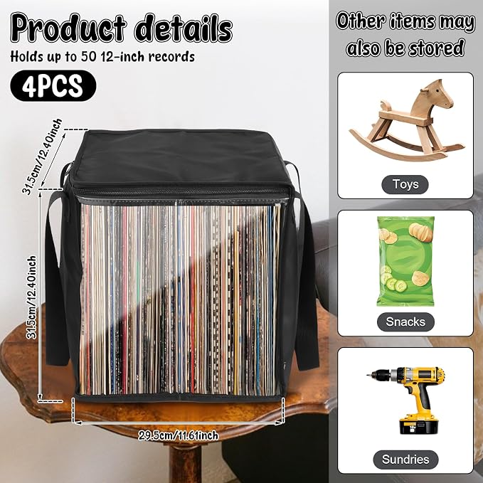 1/4 Pcs Vinyl Record Storage Box - Image 3