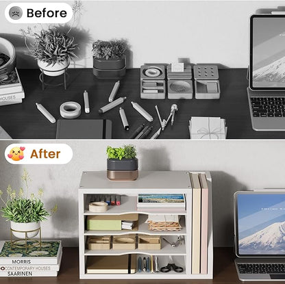 Creso hom Mail Sorter, File Organizer Desktop, Wood Desk Organizer - Image 6