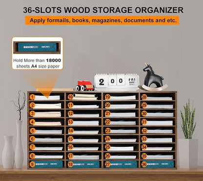 TQVAI Literature Organizer, Heavy Duty 36 Compartments Countertop Mail Organizer - Image 2
