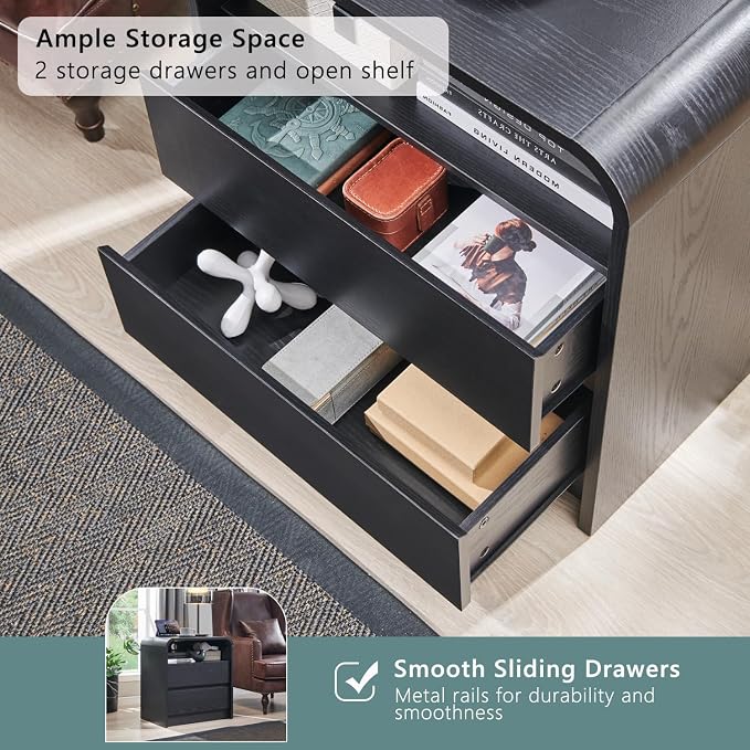25" Tall Modern Nightstand - Image 4