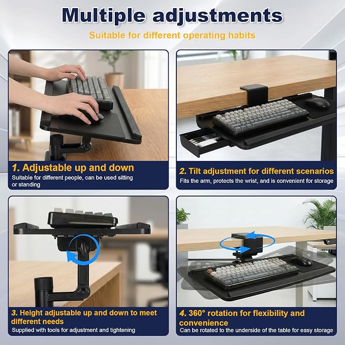 Adjustable Under Desk Keyboard Tray - Image 4