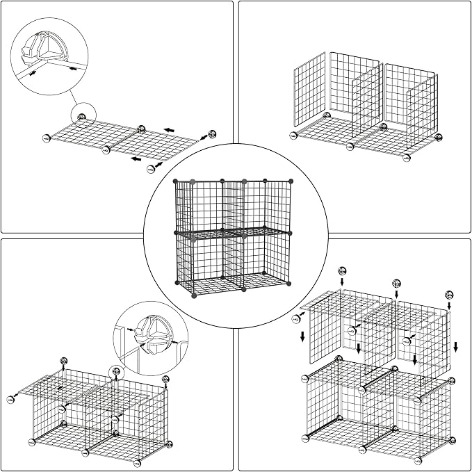 C&AHOME Wire Cube Storage, 4-Cube Storage Organizer Metal, C Grids Storage Bins - Image 9