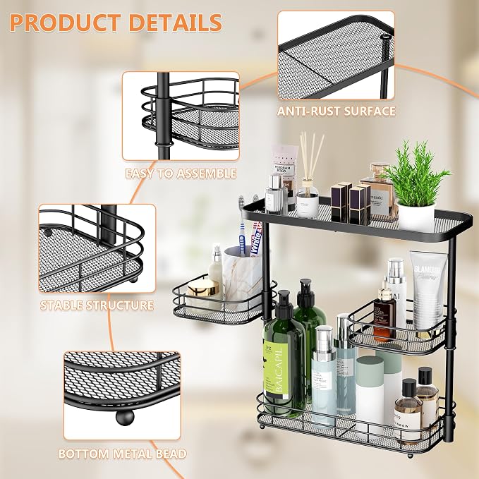 VITVITI 3 Tier Bathroom Organizer Countertop, Metal Wire Bathroom Counter - Image 6