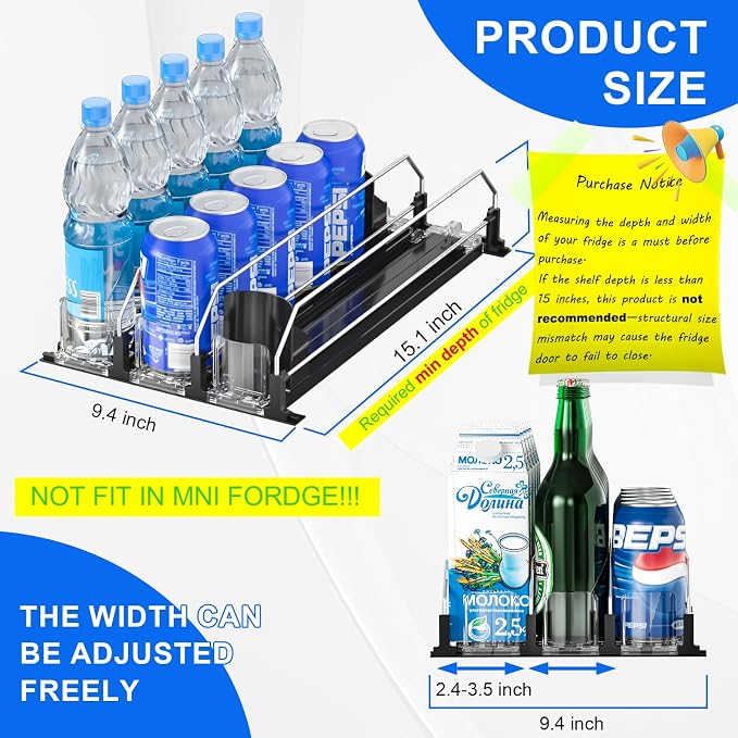 2024 Drink Organizer for Fridge, Upgrade Soda Can Dispenser for Refrigerator - Image 2